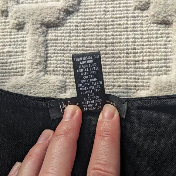 Share INC International Concepts Black and Tan Floral Embroidered Beaded Dress M - Picture 9 of 10